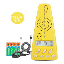 小天使 电子节拍器 人声数拍钢琴吉他架子鼓古筝小提琴节奏器 黄色+电池+运费险