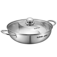 苏泊尔 SUPOR  时尚304不锈钢加厚复底鸳鸯火锅28CM 电磁炉通用 ET28BS02