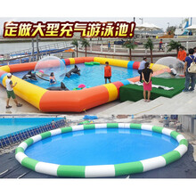 圆形充气泳池大型户外游定做广场水池移动水上乐园滑梯组合商用沙池 10mx10m高0.8米100平方