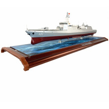 055驱逐舰模型合金45CM大型导弹101南昌舰成品军事战舰摆件1:400 彩盒包装配亚克力罩