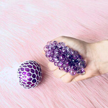 压力减压球学生恶心玩具儿童捏捏球葡萄发泄球解压捏捏乐 水晶紫色 6cm直径