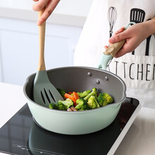 川岛屋不粘锅炒锅家用平底炒锅电磁炉专用小号煎锅炒菜锅煤气灶适用 26cm炒锅(无盖)