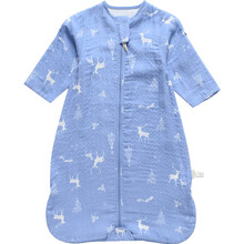 棉花堂纱布睡袋一体婴儿童夏季薄款宝宝防踢被全棉防惊跳衣长袖 森林大帝 110cm（推荐身高：95-110cm）