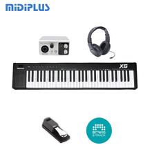 midiplus X8 X6 61键音乐键盘 MIDI键盘88键 专业编曲控制器键盘 编曲入门套装①:X6黑色+声卡+耳机