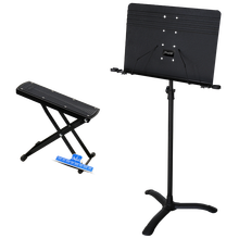 伯尔修斯 专业乐团指挥大谱台 吉他贝斯琵琶古筝小提琴二胡长笛架子鼓可升降折叠加厚加粗曲谱台谱架 【拍下打折】演奏谱架+谱夹+脚凳