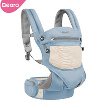 德国Bearo 婴儿背带 轻便型透气前抱式宝宝用背带四季多功能背娃神器 RT-101 浅蓝色