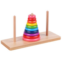 三格田（SANGTY） 汉诺塔智力玩具木制儿童益智玩具3叠叠圈5河内塔6早教10十层9九层3岁以上 （2697特大）汉诺塔（十层精品）