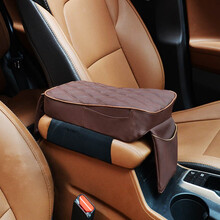 普立希 汽车扶手箱增高垫套 车用记忆棉中央手扶箱加高垫车载手机盒支架 棕色一个 宝马3系318320328330 335LI