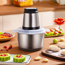 金正（NINTAUS）绞肉机家用电动多功能大容量打肉绞馅机菜馅碎肉机 婴儿母婴辅食机 2斤不锈钢款【单刀】