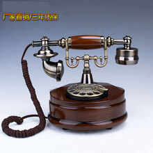 老式复古欧式转盘式拨号实木仿古酒店宾馆家用有线无线座机电话机 电信无线转盘式拨号插卡版 标配胶曲线+原色配件