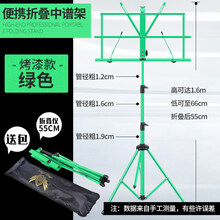乐谱架琴架便携式吉他古筝架子鼓曲谱架支架可升降折叠歌谱架子 【高至1.6米】中号谱架绿色【标准款】【送谱架包】