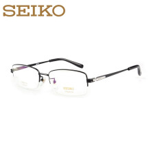 精工 （SEIKO）HT1080大脸近视眼镜男款钛架半框眼镜架HT01080眼镜架 黑色C113 单买镜架