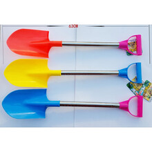 儿童沙滩玩具大号挖雪铲 铁锹铁铲子玩沙子工具塑料铲子园艺64cm 大号尖口金属柄沙铲一个