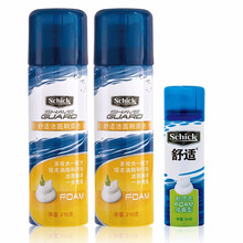 舒适（Schick）剃须泡沫剃须膏刮胡膏手动剃须刀洁面刮胡泡沫青年学生男士父亲 2瓶多效洁面型（210g*2）+送1瓶微香型