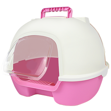 憨憨宠 猫砂盆全封闭大号猫厕所猫沙盆宠物猫咪用品猫便盆厕所猫咪用品 粉色大号 53*38*43cm