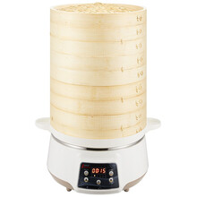 竹香电蒸笼蒸馒头电蒸锅大容量多功能自动断电蒸鱼器家用蒸汽锅定时保温304不锈钢电热锅蒸菜锅海鲜锅 4层30CM竹电蒸锅(预约款）