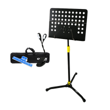 GLEAM 格利姆 专业大谱架可升降折叠乐谱架家用谱台吉他小提琴古筝便携式曲谱琴谱架 【黄色一键升降款-1.6米】+包+谱架灯+乐谱夹