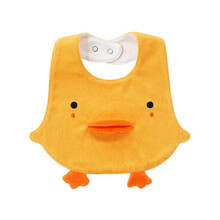 minizone男女宝宝婴儿新生儿毛巾料可爱动物造型口水巾围嘴围兜0-2岁 小黄鸭 均码