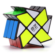 奇艺 风火轮魔方 三阶魔方变体异形魔方3阶风火轮 炫亮六色黑色磨砂面益智玩具 贴纸版黑色