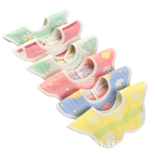 俊亲贝比婴儿围嘴新生儿口水巾可旋转宝宝吃饭围兜儿童纱布口水兜图案随机 【随机可备注宝宝性别】2条装