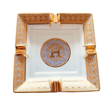 Jimmy kelly 雪茄烟灰缸陶瓷烫金四方造型古巴雪茄工具商务创意礼品客厅烟灰缸烟缸 四头烟灰缸