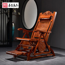 【盛夏狂欢】善匠良品 红木家具非洲花梨（学名：刺猬紫檀）摇椅 中式实木躺椅老人椅 客厅摇椅神仙椅 洋花摇椅