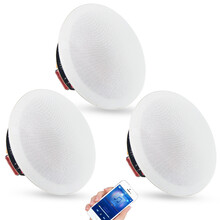 浪歌(Langge)M1-BT无线蓝牙吸顶喇叭背景音乐系统自带功放6寸同轴分频有源音箱定阻防水音响 一只主喇叭+两只副喇叭