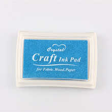 幼儿园儿童手指画印泥DIY橡皮章印章印台 彩色纯色 浅蓝色