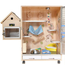 筱宠龙猫柜笼实木生态板别墅宠物柜笼电子冰窝相亲柜笼宠物柜龙猫笼子 长60宽40高80cm外置冰窝款M20 自行安装