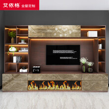 艾依格全屋定制 简约轻奢整体多功能定制电视柜收纳柜 客餐厅定制一体化电视柜 定制诚意金（非商品价格）
