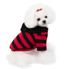 尚品犬 秋冬新款狗狗衣服加厚保暖中小型犬泰迪博美比熊贵宾幼犬骨头图案英文彩色四腿棉衣 黑色（条纹图案） S码【适合体重2.5~4.0斤】