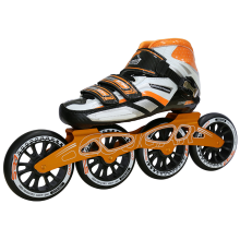 美洲狮（COUGAR） 美洲狮SR7轮滑鞋速滑鞋男女溜冰鞋成人竞速鞋儿童直排轮旱冰鞋 橘色四轮速滑鞋 青少年儿童33-36码