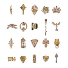 美甲钻石指甲饰品美甲钻饰指甲油胶装饰贴钻合金锆石美甲饰品批发 微镶锆石全套20款