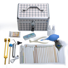 天艺采耳工具专业高套装级耳震手握灯手指头灯挖耳勺掏耳朵铝箱盒 方格铝箱46件套+手灯