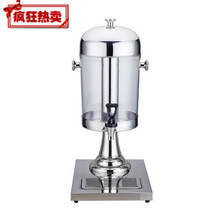 不锈钢饮料机单头商用咖啡鼎双头果汁桶果汁鼎自助冷饮机三头8L 单头银色(老款)树脂龙头