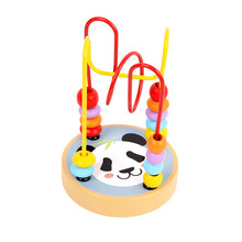 木制榉木迷你小绕珠串珠 1-2-3-6岁宝宝婴幼儿童穿线积木早教益智玩具 小绕珠(颜色随机发)