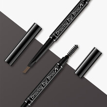 拉美拉双头自动眉笔 防水防汗不易脱色自然立体 持久防晕染一字眉初学者789 01#黑色+04#灰棕色