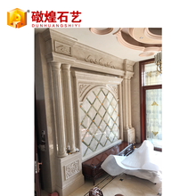 定制天然大理石玉石电视背景墙石材雕刻欧式家装室内别墅装饰墙艺术墙