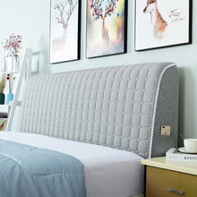 良至 纯棉布艺床头罩 简约现代全包网红床头套靠背罩北欧皮床保护套 灰色 2米