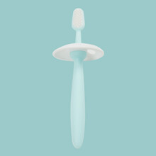 好孩子官方gb宝宝训练牙刷硅胶牙刷婴幼儿牙刷口腔清洁紫外线消毒器2岁以上适用 婴儿硅胶牙刷（粉蓝色）