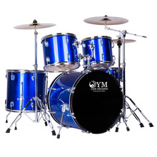 一秒（ONESECOND）架子鼓成人五鼓三镲儿童专业爵士鼓5鼓3镲4镲5镲初学者练习教学+鼓凳鼓棒 升级款5鼓3嚓蓝色（黄铜镲）