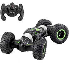 遥控汽车扭变车玩具变形四驱赛车攀爬车越野车男孩儿童充电动礼物 绿色四驱扭变车-约30分钟