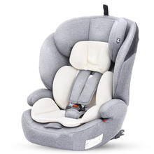 迪士尼儿童安全座椅汽车用9个月-12岁宝宝车载坐椅折叠简易通用 太空灰-isofix硬接口款