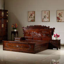 宝亲御府 红木家具印尼黑酸枝（学名：阔叶黄檀）实木床双人中式床组合古典卧室家具 1.8米双人床