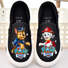 BUDING儿童布鞋男童帆布鞋一脚蹬女童鞋2021新款韩版宝宝小白鞋子幼儿园室内学生女孩板鞋卡通童鞋 黑色 30码内长19.5/适合脚长19cm