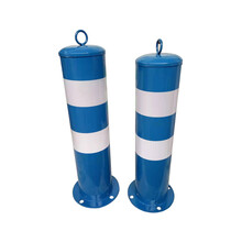 巨成 警示柱铁立柱 停车桩地桩柱  蓝白款 50CM 固定款 一个价 内含膨胀栓  企业定制