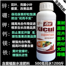 农药黄叶小叶卷叶烂根一喷绿微量元素叶面肥锌硼钙镁水溶肥料黄叶变绿 锌硼钾钙镁铁水溶肥500克