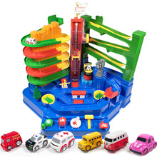 小火车玩具套装轨道车停车场抖音同款汽车大冒险闯关益智电动男孩女孩2-8岁 豪华音乐版 巴士3辆+救援3辆