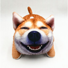 3D汽车用品扶手箱遮阳板纸巾抽挂式车载椅背抽纸盒车内卡通可爱 大笑柴犬 萌物纸巾盒套