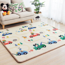 迪士尼(Disney)婴儿爬行垫加厚2cm双面宝宝爬爬垫XPE环保地垫客厅防滑安全儿童游戏毯整张 汽车米奇+方格米奇【双面图案+SC/SGS检测】 180cm*150cm*2cm【XPE高密度】